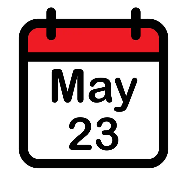 Calendar Icon Twenty Third May Vector Illustration — Stock Vector