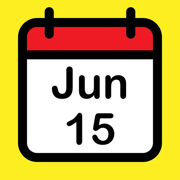 Icono Del Calendario Junio Ilustración Vectorial — Vector de stock
