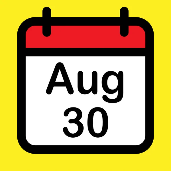 Icono Del Calendario Agosto Ilustración Vectorial — Vector de stock