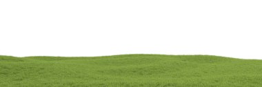 Beyaz arka planda fotorealistik çim tepesi, 3D görüntüleme