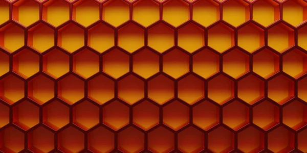 Red Honeycomb Hexagon Background Header Backdrop Rendering — Stock Photo, Image