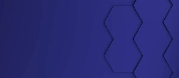 要旨現代のダークブルーのハニカム背景 3Dレンダリング六角形の背景 — ストック写真