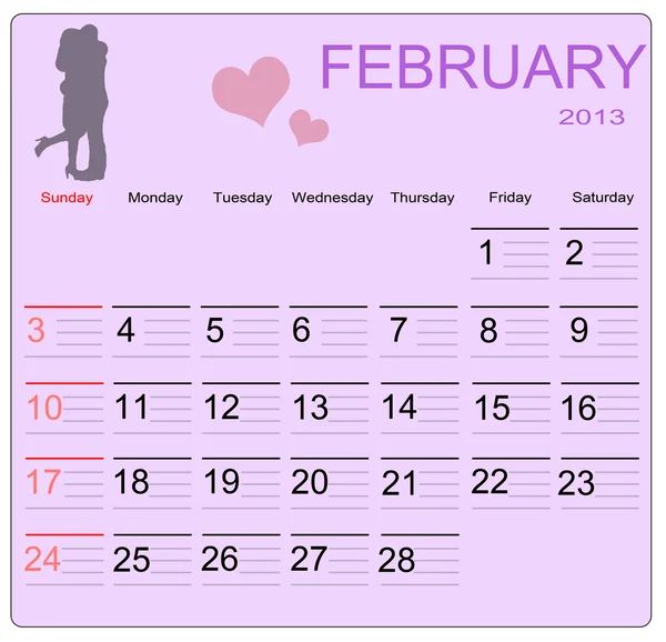 Februari 2013 — Stockvector