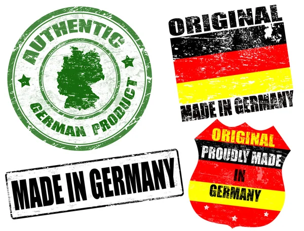 Fabricado en Alemania sellos — Vector de stock