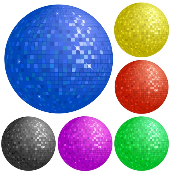 Conjunto de bolas disco de colores — Vector de stock