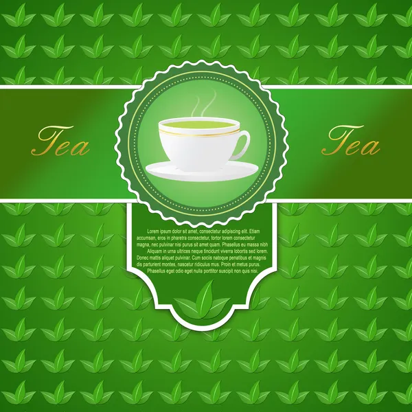 Menu with a cup of tea — Stock Vector