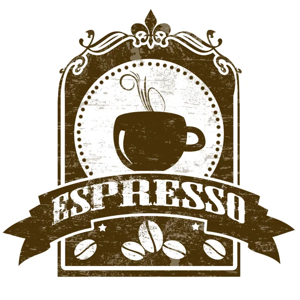 Espresso grunge razítko — Stockový vektor