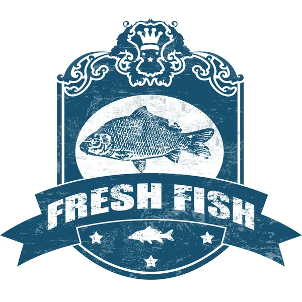 Fresh fish stamp — Stock Vector