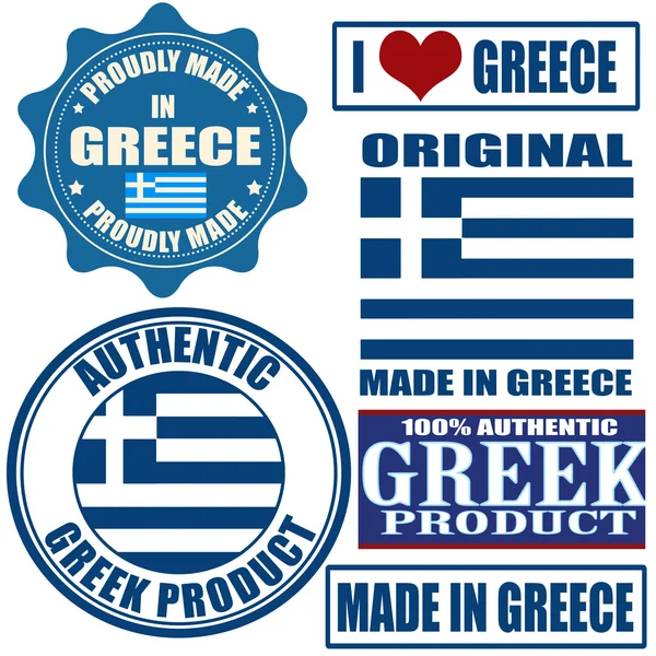 Made in Greece stamps and labels — Stock Vector