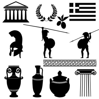 Traditional symbols of Greece clipart
