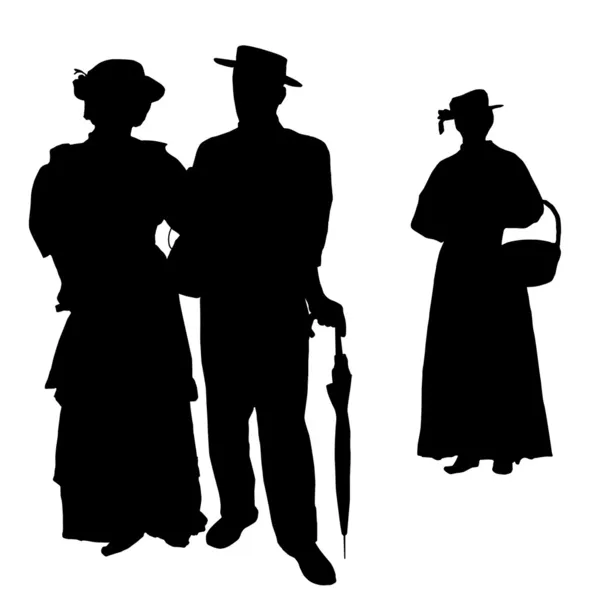 Vintage silhouettes — Stock Vector