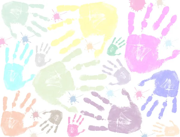 Colorful hand print background — Stock Vector
