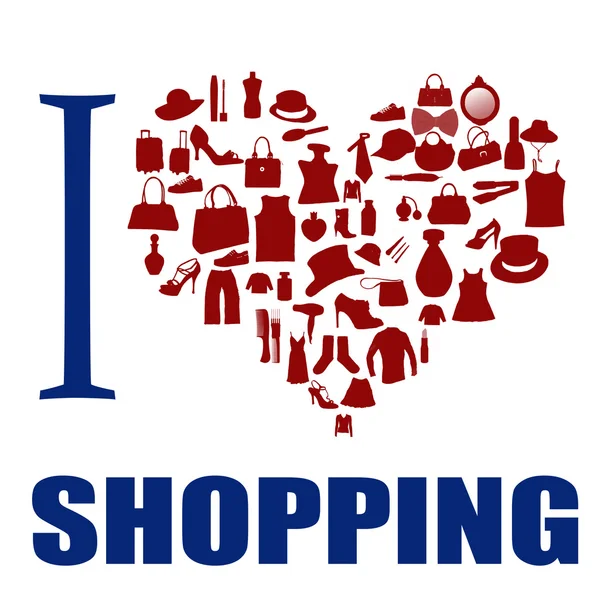 J'adore faire du shopping — Image vectorielle