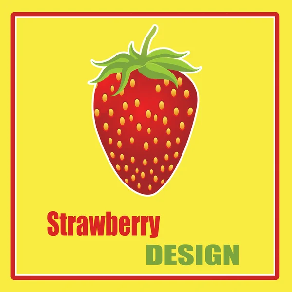Carte de voeux aux fraises — Image vectorielle