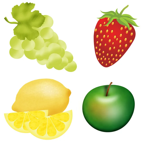 Iconos de frutas — Vector de stock