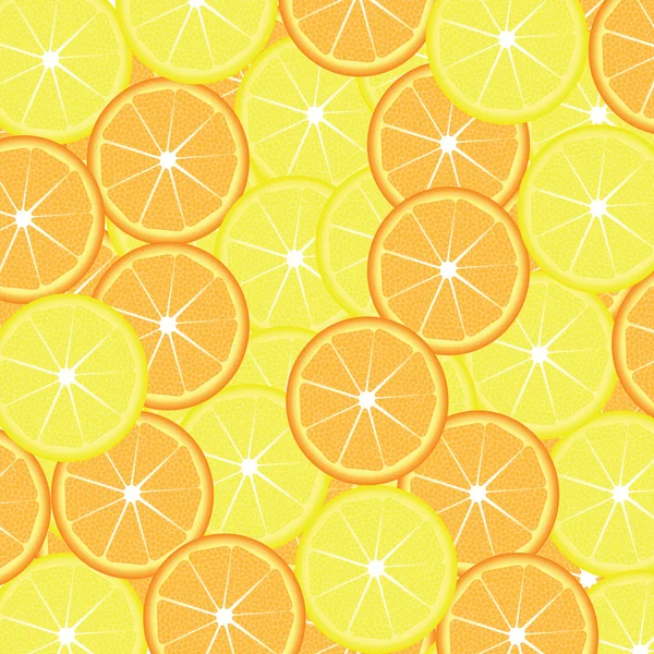 Rodajas de limón y naranja — Vector de stock