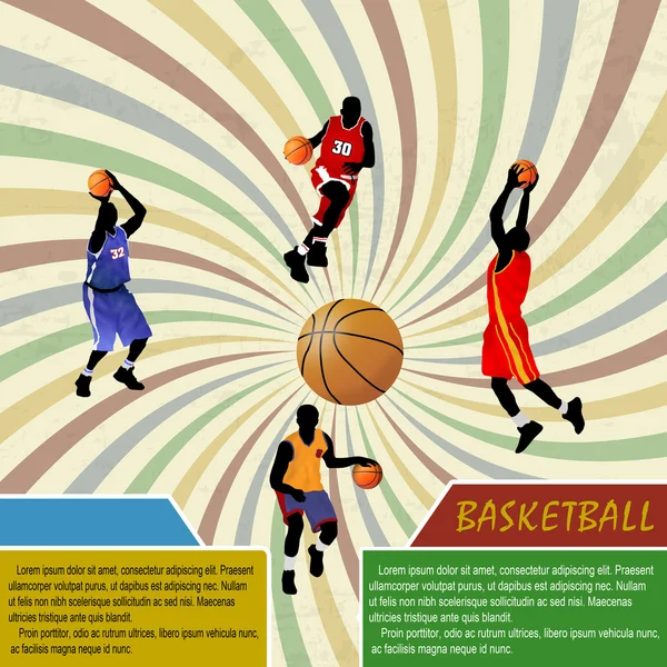 Affiche publicitaire Basketball — Image vectorielle