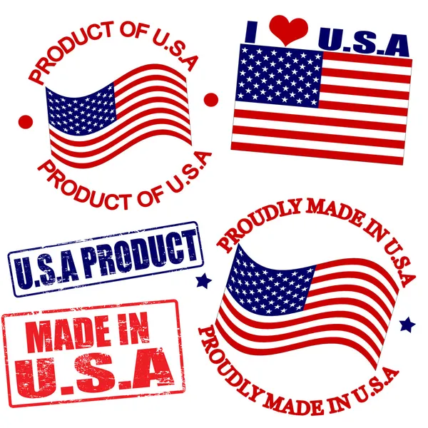 Προϊόν των ΗΠΑ γραμματόσημα — Διανυσματικό Αρχείο