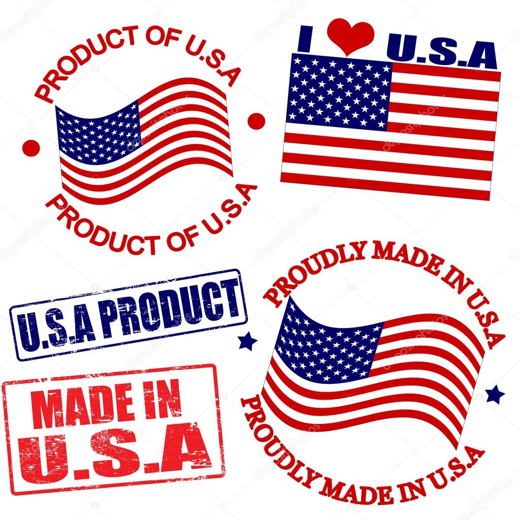 Product of USA stamps