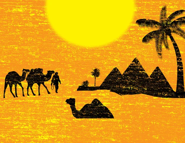 Caravana de camelo bedouin —  Vetores de Stock