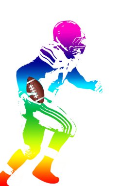 renkli erkek figürü bir Amerikan futbolu oyuncusu