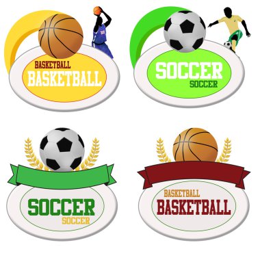 Basketbol ve futbol topları simgeler