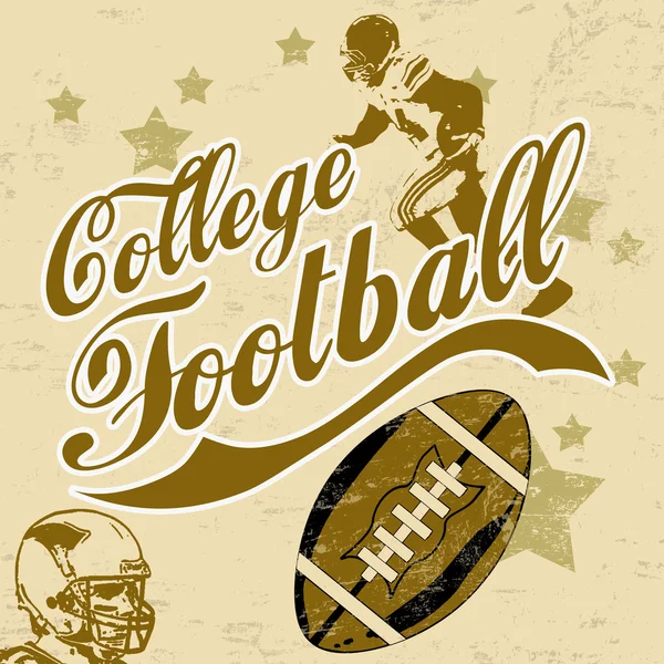 College american football grunge poster — Stock Vector