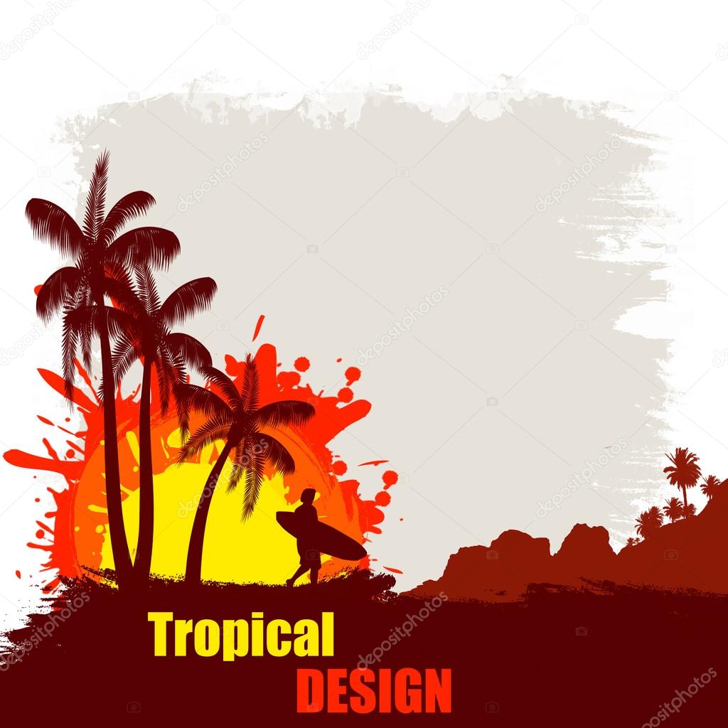 Tropical design grunge poster