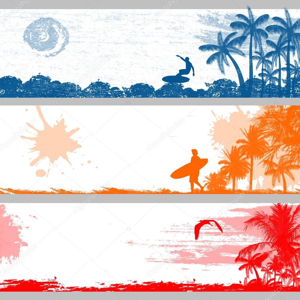 Tropical summer banners