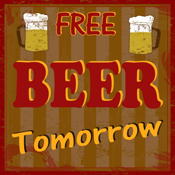 無料のビールは明日 — ストックベクタ