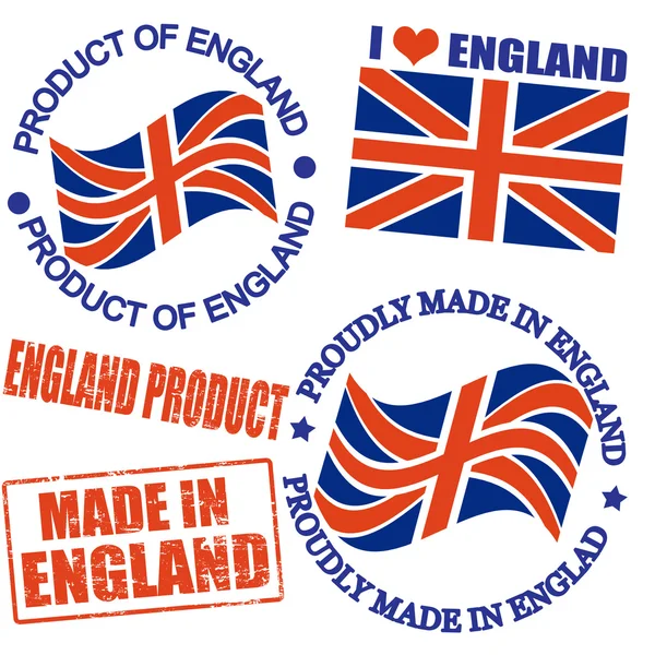 Produkt av england frimärken — Stock vektor