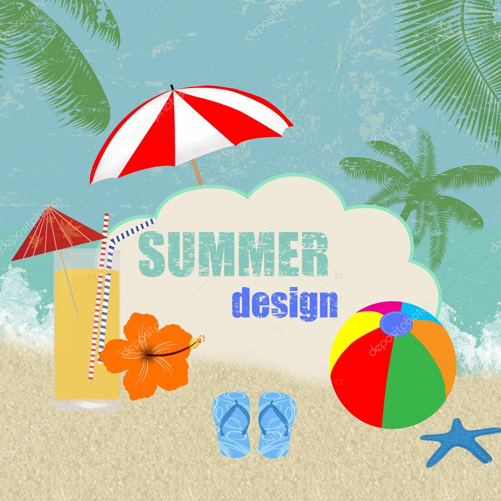 Retro summer design poster