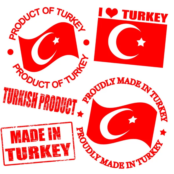 Termék Törökország bélyegek — Stock Vector