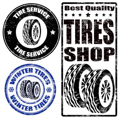 Set of tire stamps clipart
