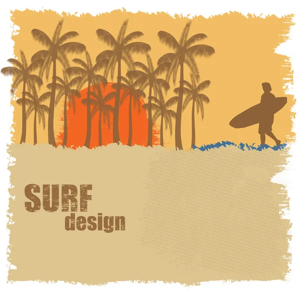 Poster surf design — Image vectorielle