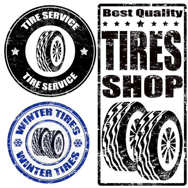 Set of tire stamps