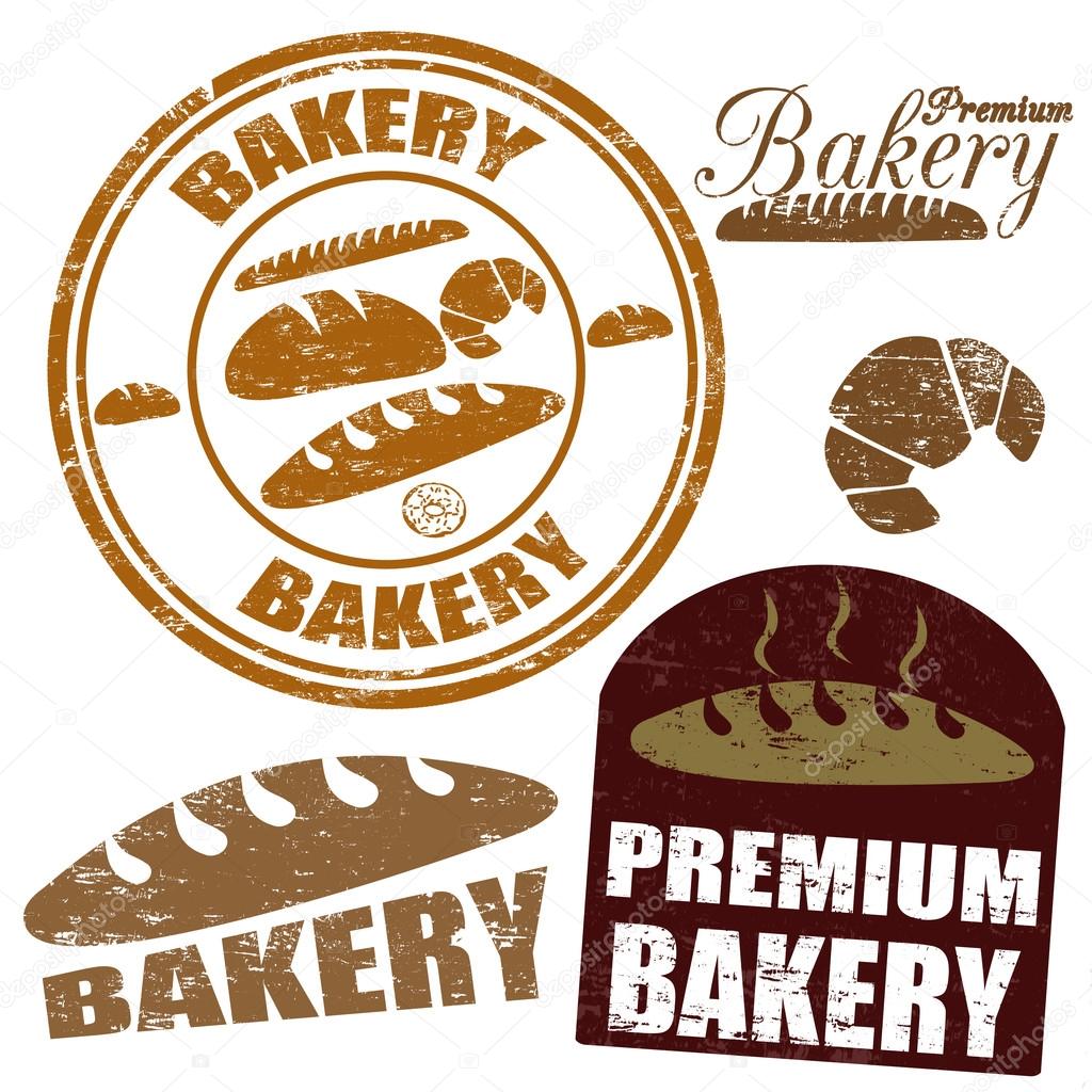 Set of bakery stamps