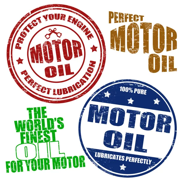 Set of motor oil stamps — Stock Vector