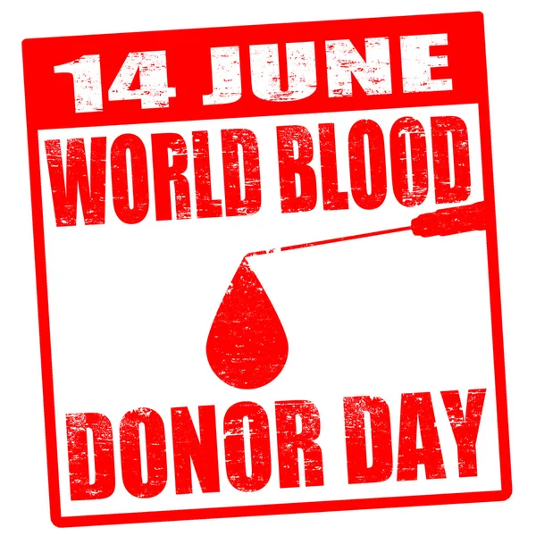 Hari donor darah dunia stempel - Stok Vektor