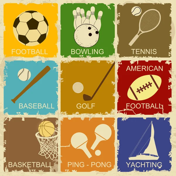 Set of Vintage Sports — Stock Vector