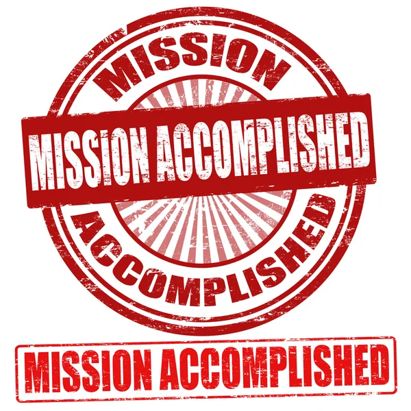 Mission Accomplished stamps — Stock Vector