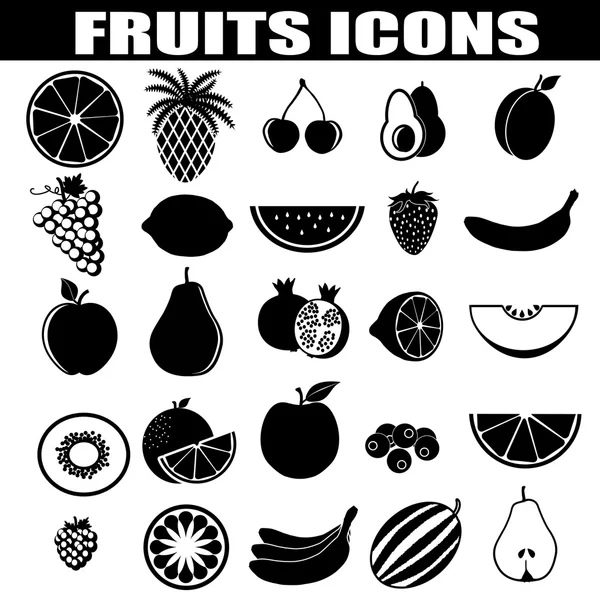Frukter ikoner set — Stock vektor