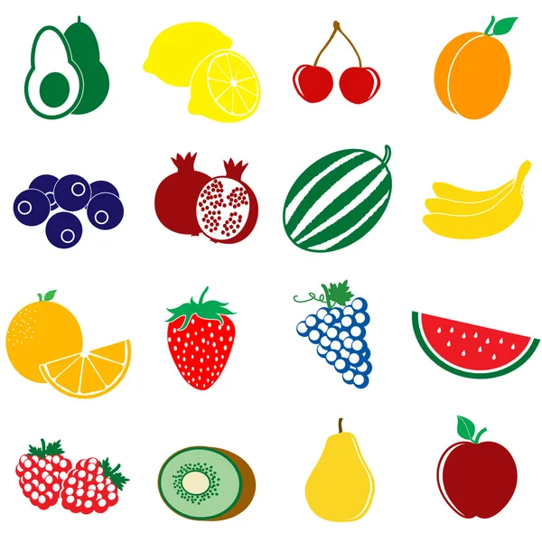 Fruit icons set — Stock Vector