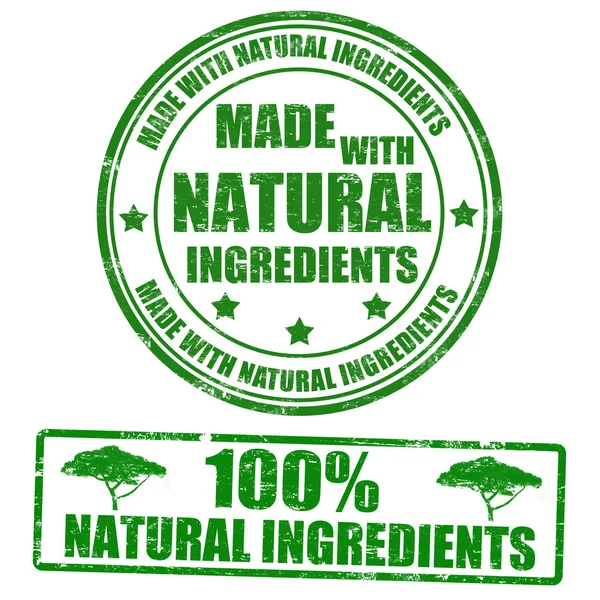 Feito com ingredientes naturais selos — Vetor de Stock
