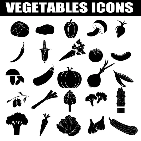 Conjunto de iconos de verduras — Vector de stock