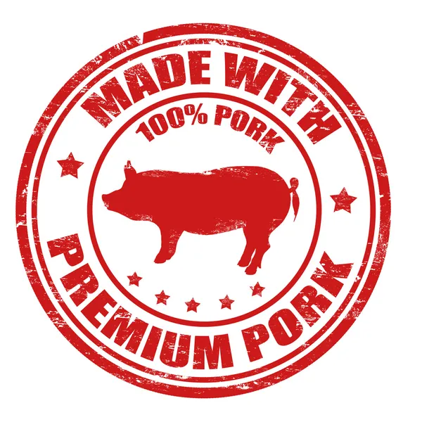 Made with premium pork stamp — Stock Vector