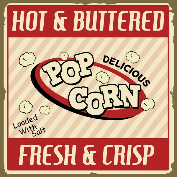 Manifesto vintage pop corn — Vettoriale Stock