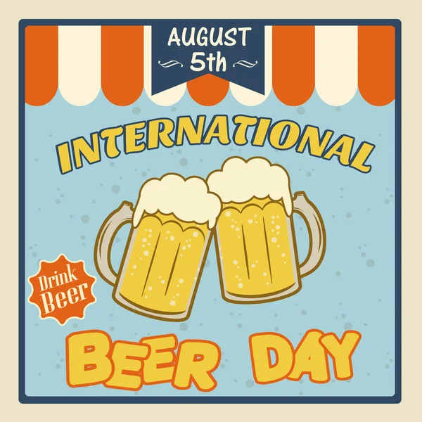 Internationale bier dag poster — Stockvector