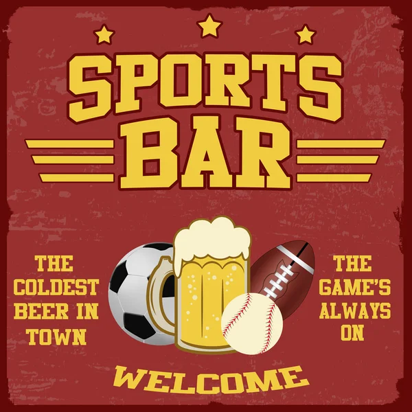 Esporte bar cartaz — Vetor de Stock