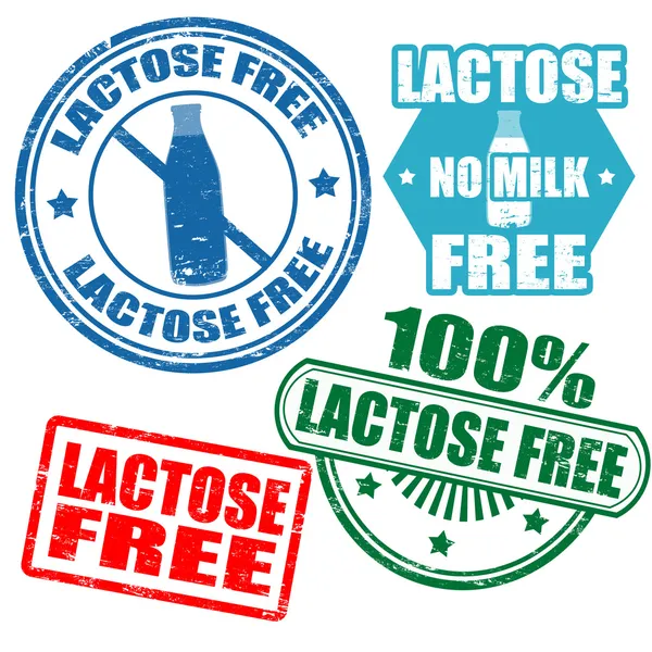 Set of lactose free stamps — Stock Vector